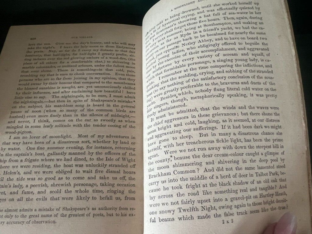 🔴 Buch UNSER DORF Mary Russel Mitford Englischsprachiges SELTENES antikes Buch von 1870 