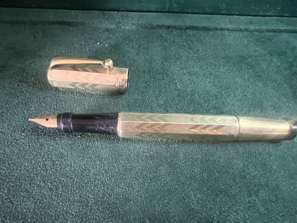 Rapid Stylo-Plume Stylo à Plume Retractable Ancre Or Fonctionne Vintage 