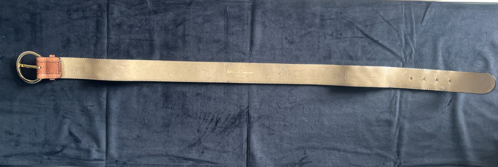 Salvatore Ferragamo Femme Ceinture Brun Colori Doré Avec Signes L 87