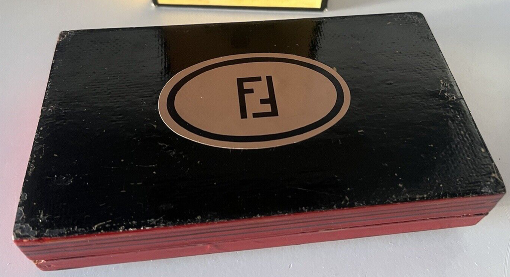 🔴 FENDI wooden jewelry box for earrings, bracelets, necklaces, and vintage pendants 