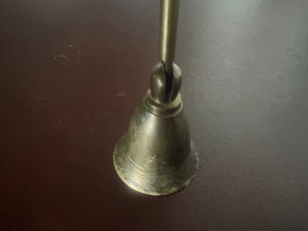 Eteignoir À Bougie Mocciolo Damps Bougie En Bronze Manche Bois Vintage