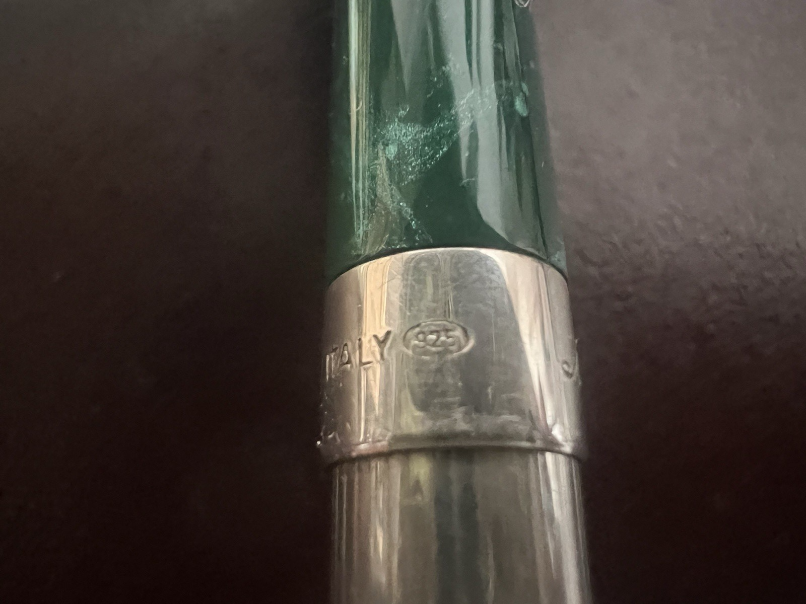 🔴 MONTEGRAPPA matita portamine argento 925 lacca verde mini vintage rara
