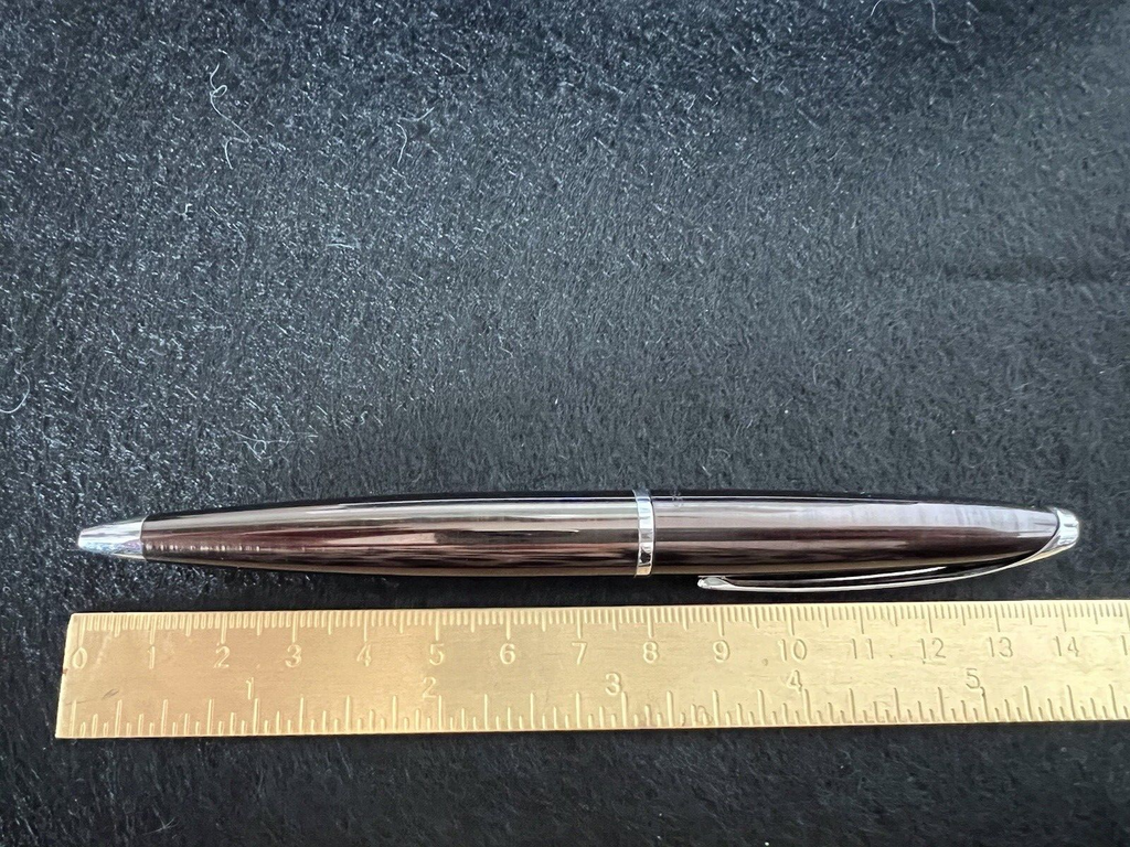 🔴 CROSS penna sfera lacca millerighe marrone e cromata aereodinamica scrive E