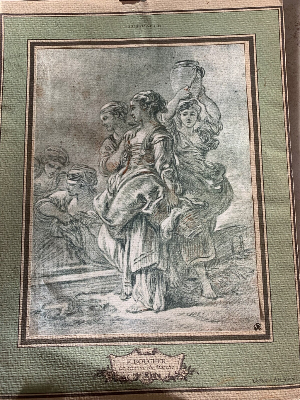 🔴 BOUCHER print picture Le retour du Marche collection Fitz Gerald 