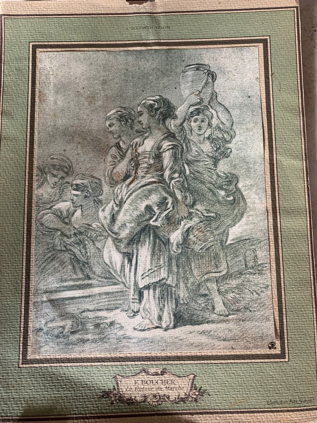 🔴 BOUCHER print picture Le retour du Marche collection Fitz Gerald 