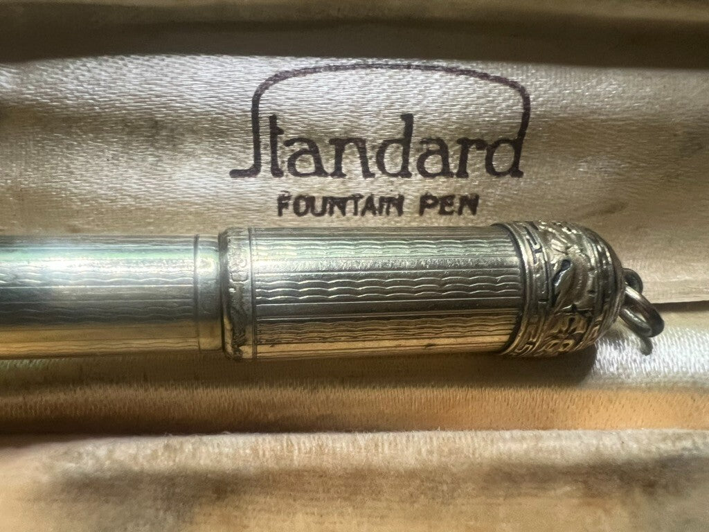 Standard-Füllfederhalter mit einziehbarer Goldfeder, funktionsfähig, Vintage 