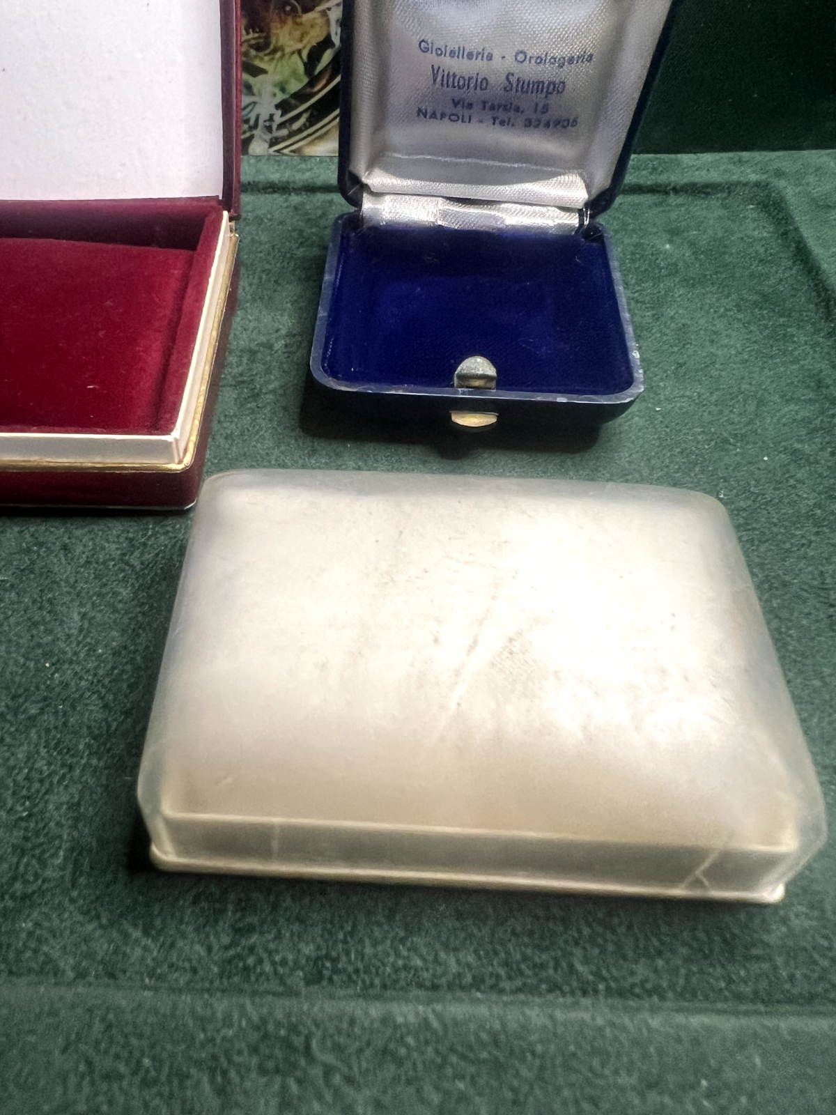 🔴 Vintage Schmuckkästchen für Anhänger, Ohrringe, Manschettenknöpfe, Etuis, 4er-Set, Nr. 12 