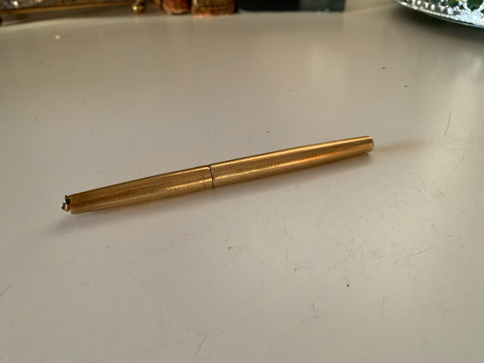 🔴 Penna a sfera MALBCR 45 gold plated ceselli ad onde, vintage da collezione