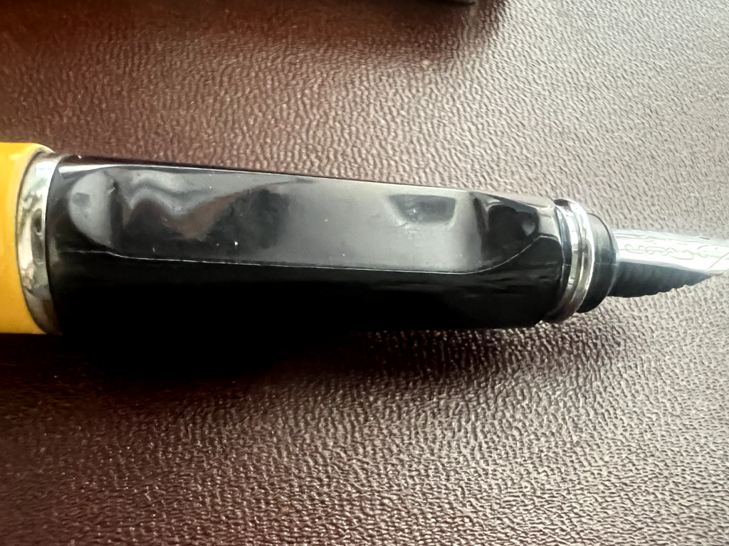 🔴 CAMPO MARZIO penna stilografica lacca gialla profili cromati design scrive