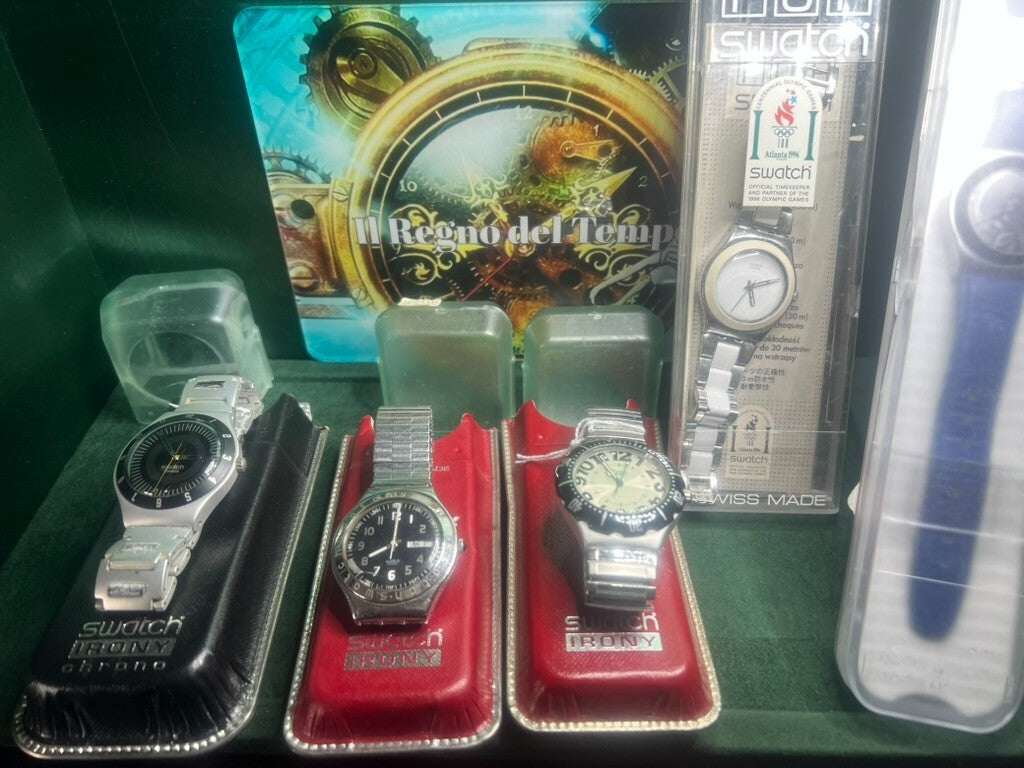 🔴 SWATCH orologi polso uomo donna IRONY quarzo funzionanti LOTTO 5 orologi