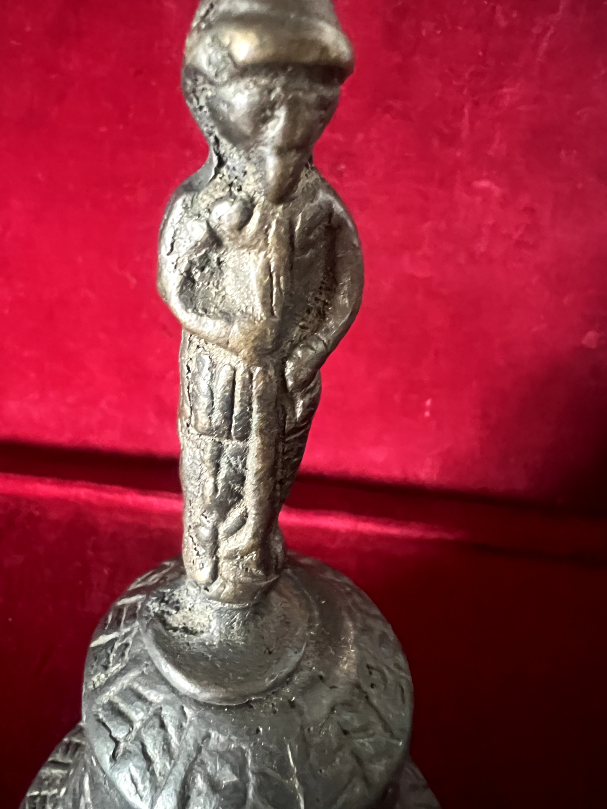 🔴 CAMPANELLO campanella campana metallo bronzo statua Napoleone h 12 cm vintage