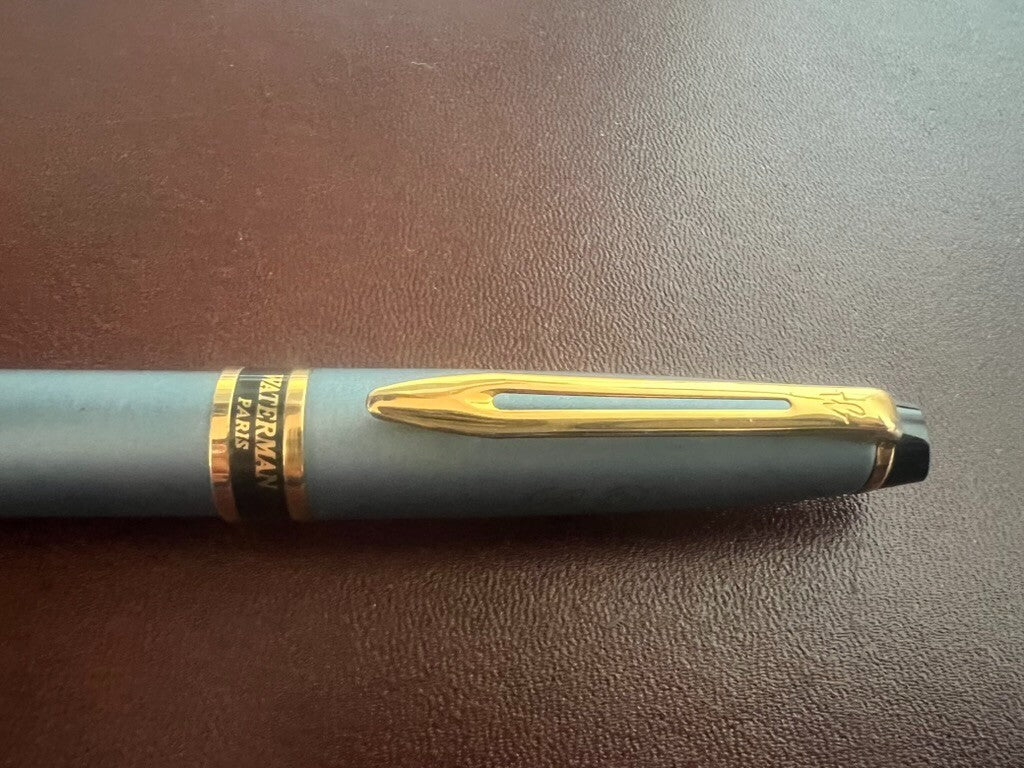 🔴 WATERMAN penna stilografica Emisphere lacca azzurra pennino M e cartucce CP