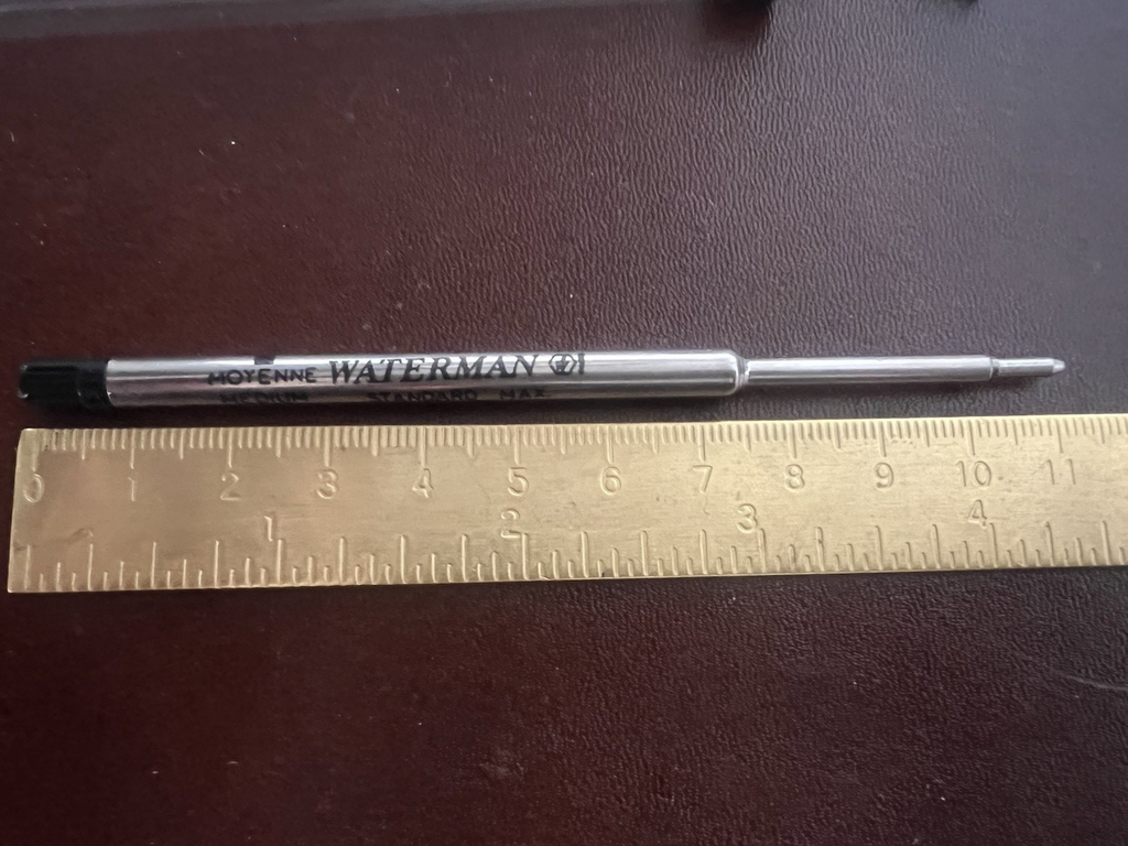 🔴 WATERMAN refill penna sfera inchiostro NERO Medio ricarica ricambio 2 PEZZI