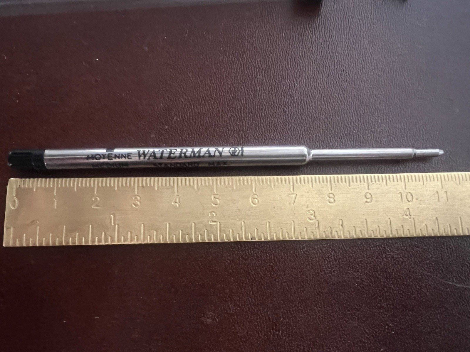 🔴 WATERMAN refill penna sfera inchiostro NERO Medio ricarica ricambio 2 PEZZI