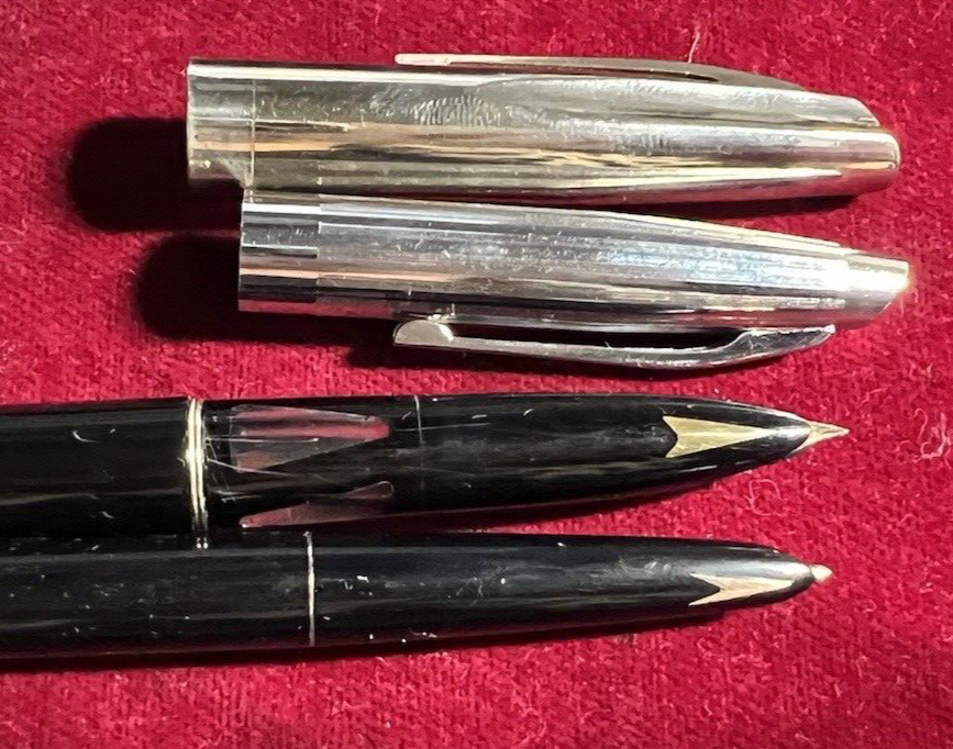 🔴 Penna stilografica PISTONE pennino ORO + penna sfera celluloide antiche 1940