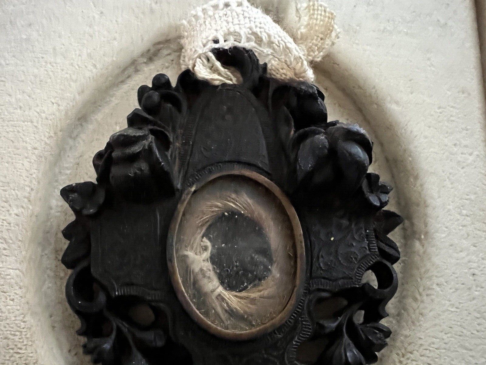 🔴 Ciondolo porta Reliquia LEGNO INTAGLIATO MANO medaglione centrale antica 800