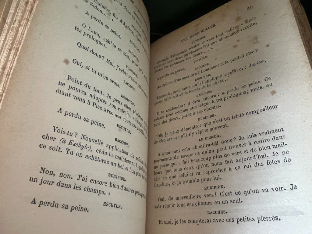 🔴 Libro TEATRO D'ARISTOPHANE in lingua francese 2 toma antico del 1896