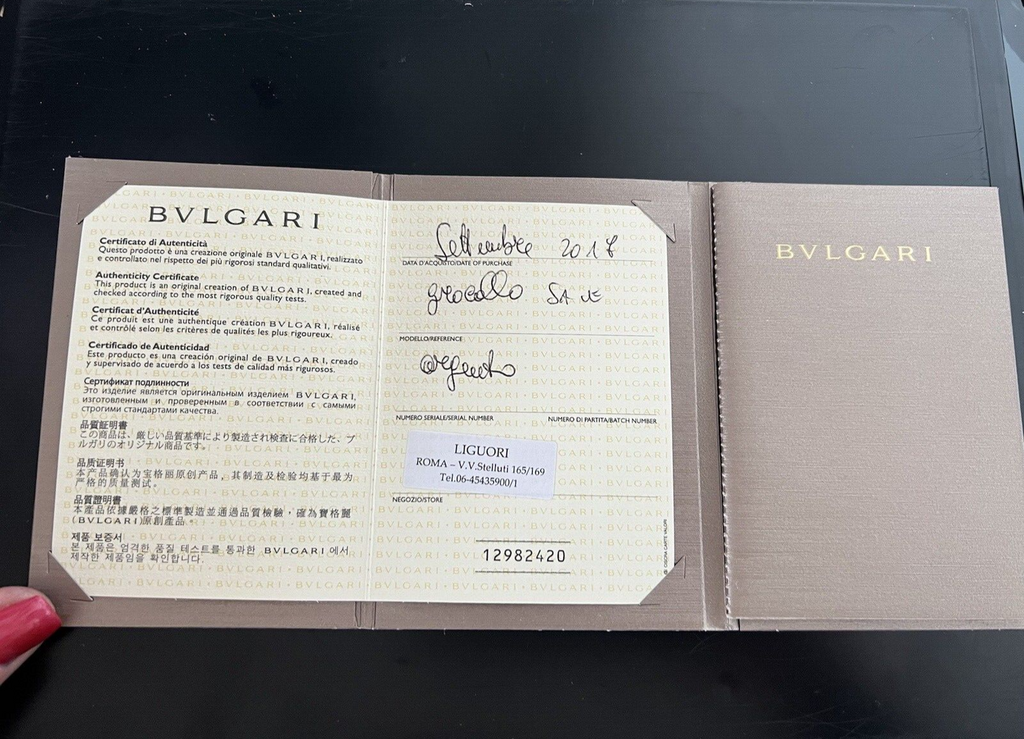 🔴 Originales BVLGARI-Garantiezertifikat für Save Vintage Silberchoker 