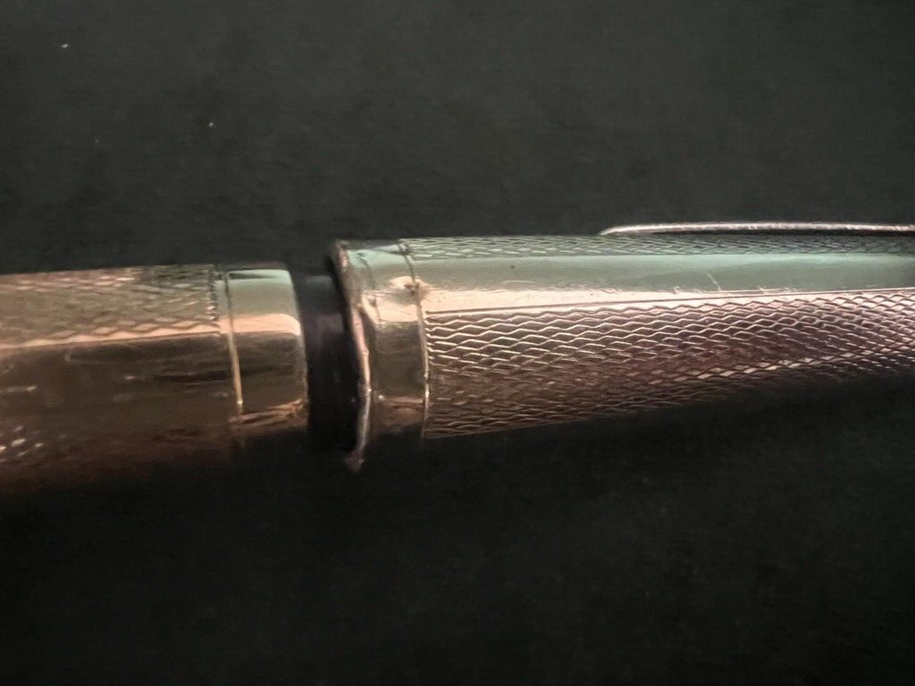 Columbus Extra Stylo-Plume Stylo à Plume Plaqué Or 18 KT Levier Écrit Vintage