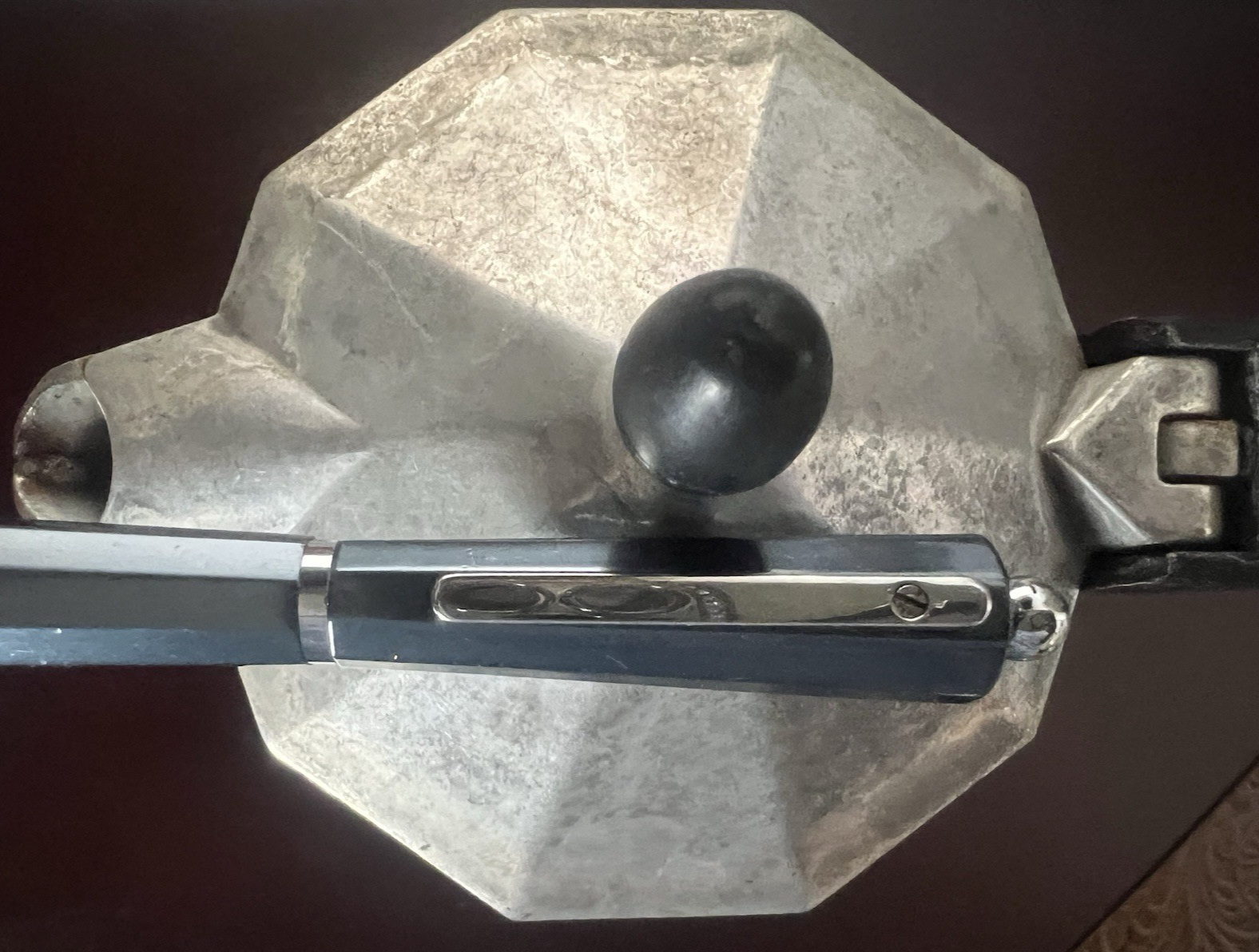 GIULIANO MAZZUOLI Stylo À Bille Moka Métal Gris Iridescent 1 Modèle