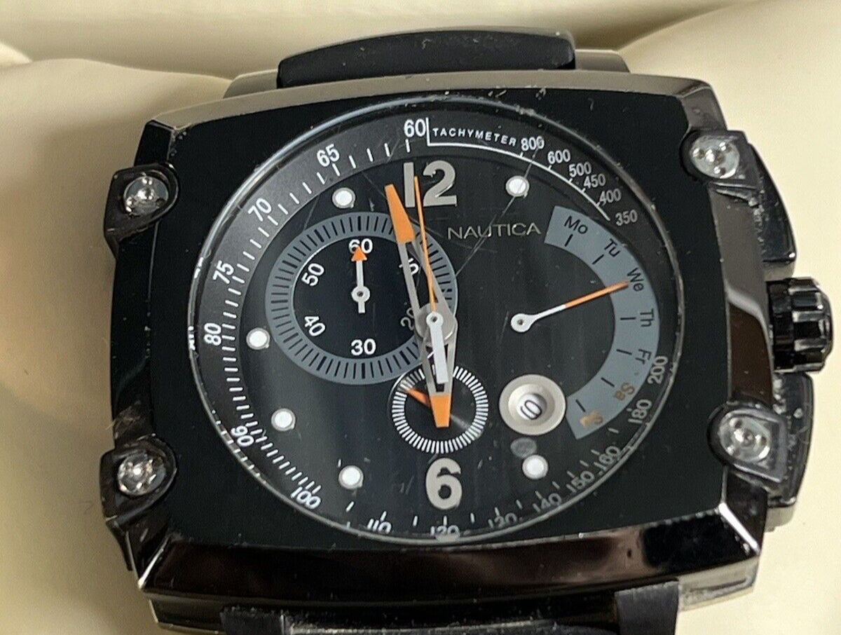 Nautica Chronographe Homme A38500 Imperméable 5 Atm Surdimensionné 48 MM Boîte