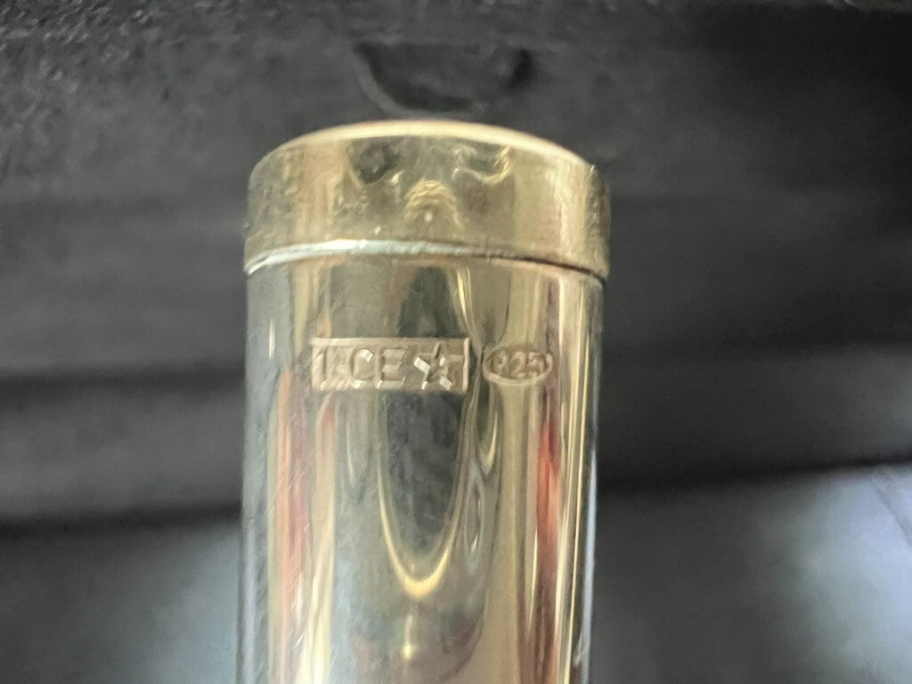 🔴 OTTAVIANI penna sfera ARGENTO 925 MASSICCIO lacca scultura corpo donna