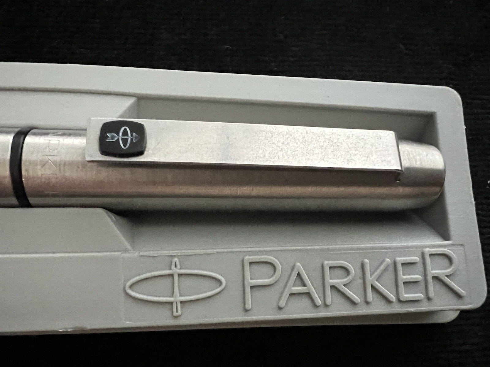 Parker Stylo-Plume Stylo à Plume 25 Chrome Joint Noir Écrit Vintage 1970 N.1