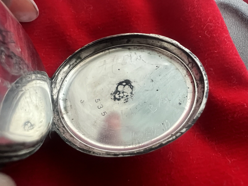 🔴 Orologio tasca ARGENTO 800 donna da revisionare parti vintage REMONTOIR 4