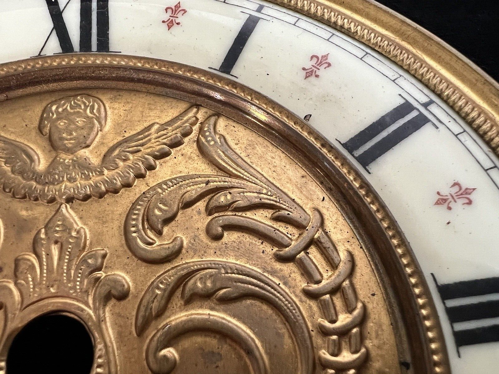 Cadran Horloge Pendule Mur Émaillé Parties Pièces Remplacement Vintage