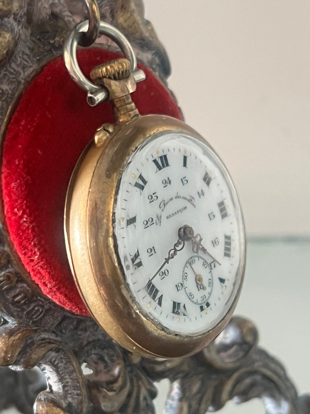 Montre Poche Homme LA REINE DES MONTRES Besancon Manuel Laminé Or