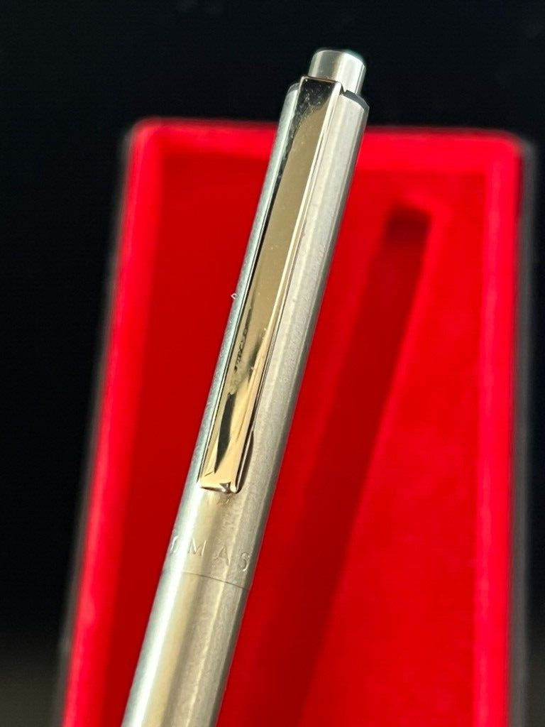 🔴 OMAS Kugelschreiber aus verchromtem Metall mit Druckknopf, italienisches Vintage-Schreibwerk 