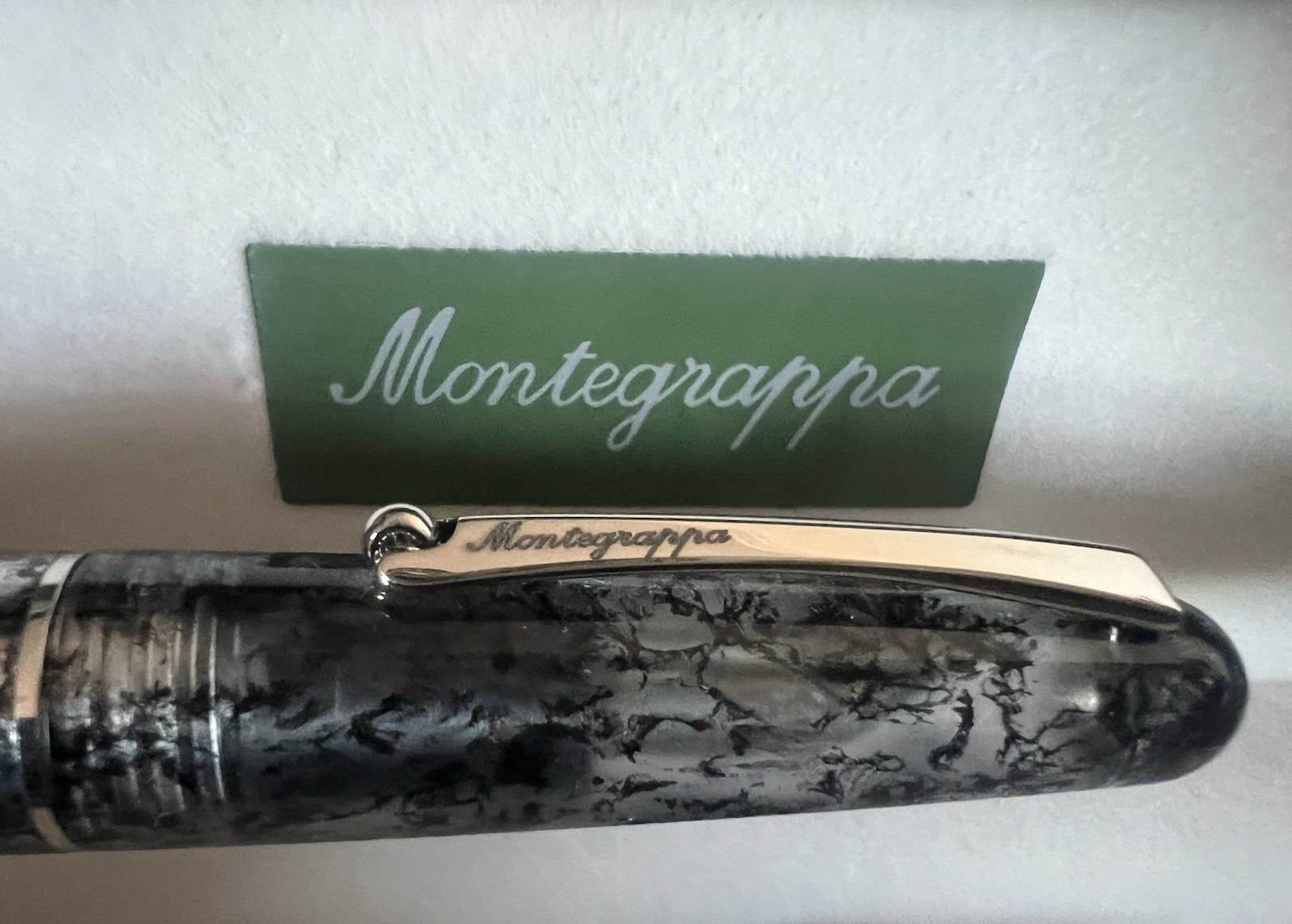 🔴 MONTEGRAPPA penna stilografica Elmo Ambiente Charcoal pennino F nuova NOS