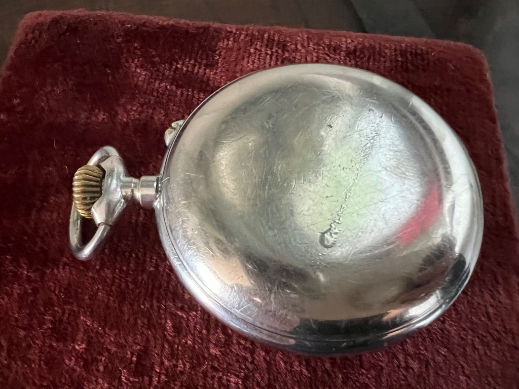 Roskopf Montre Poche Cadran Vernis Irisés Manuel Fonctionne Vintage