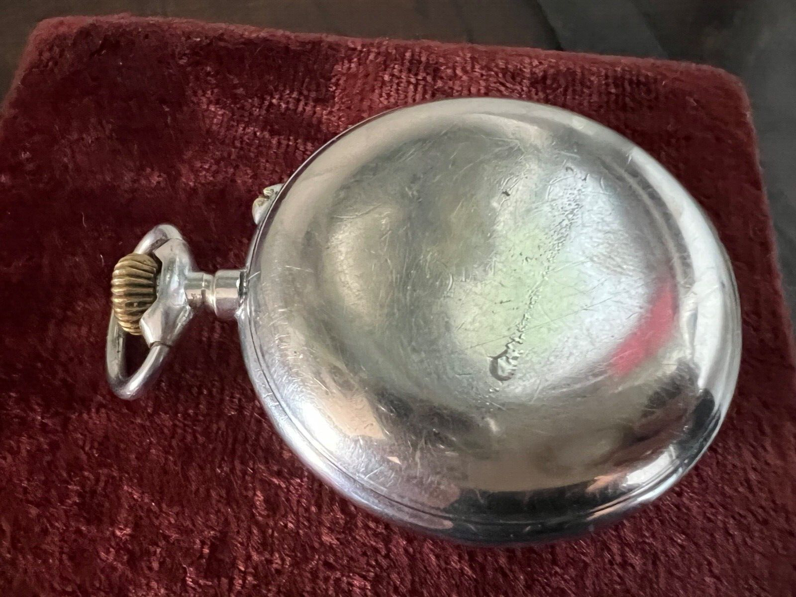 Roskopf Montre Poche Cadran Vernis Irisés Manuel Fonctionne Vintage