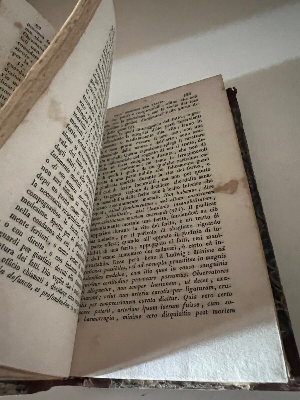 Livre Médecine Forense Giuseppe Tortosa Typographie Governativa Bologne 1842