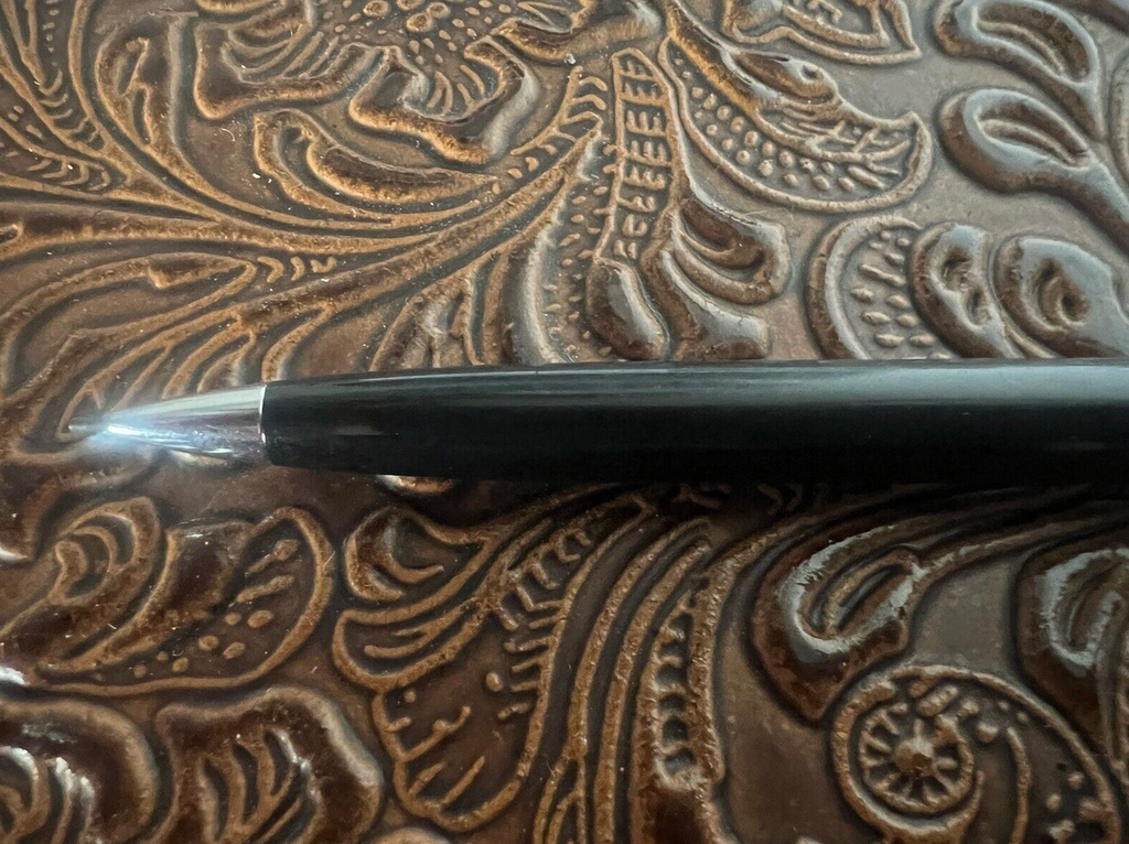 🔴 PAPERMATE mechanical pencil black chrome cap leads writes vintage 
