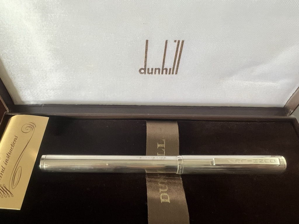 Dunhill Stift Füllfederhalter Silber 925 Sterling Feder Gold M Montblanc