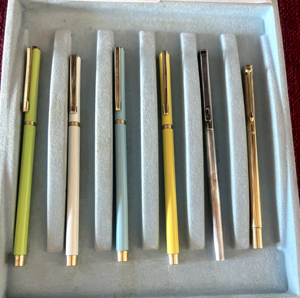 Stilus Penne Sphère Laque Chrome Doré Lot 6 Pcs Ed Autres Vintage Années 1970