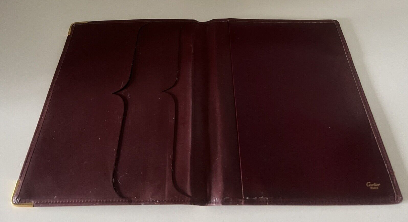 Cartier Amène Agenda Monogrammè Porte-Documents Cuir Bordeaux Style Vintage