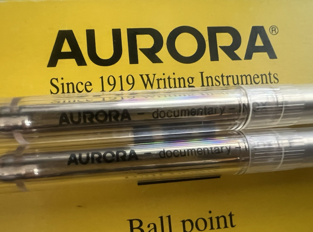 🔴 AURORA refill penna inchiostro NERO F Wagon 2 PEZZI ricarica ricambio