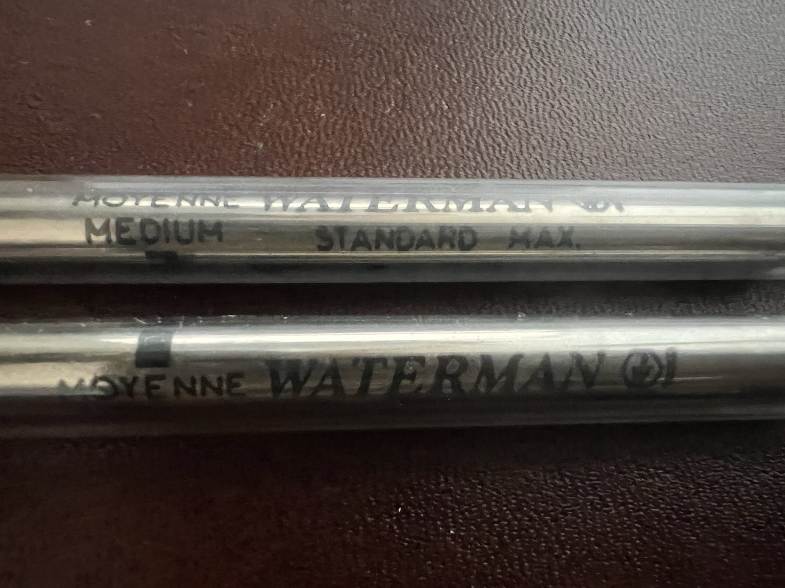 🔴 WATERMAN refill penna sfera inchiostro NERO Medio ricarica ricambio 2 PEZZI