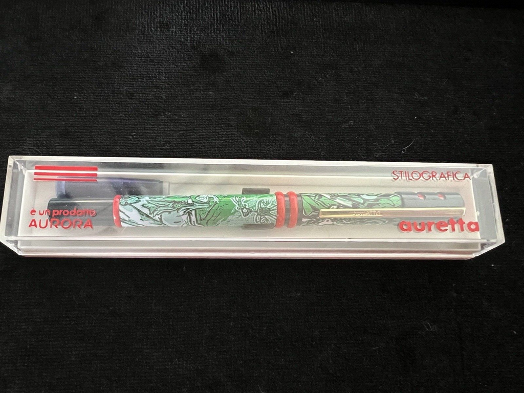 Auretta Pen Fountain Pen By Aurora Leaves Jungle Cartridge Vintage 1970 C