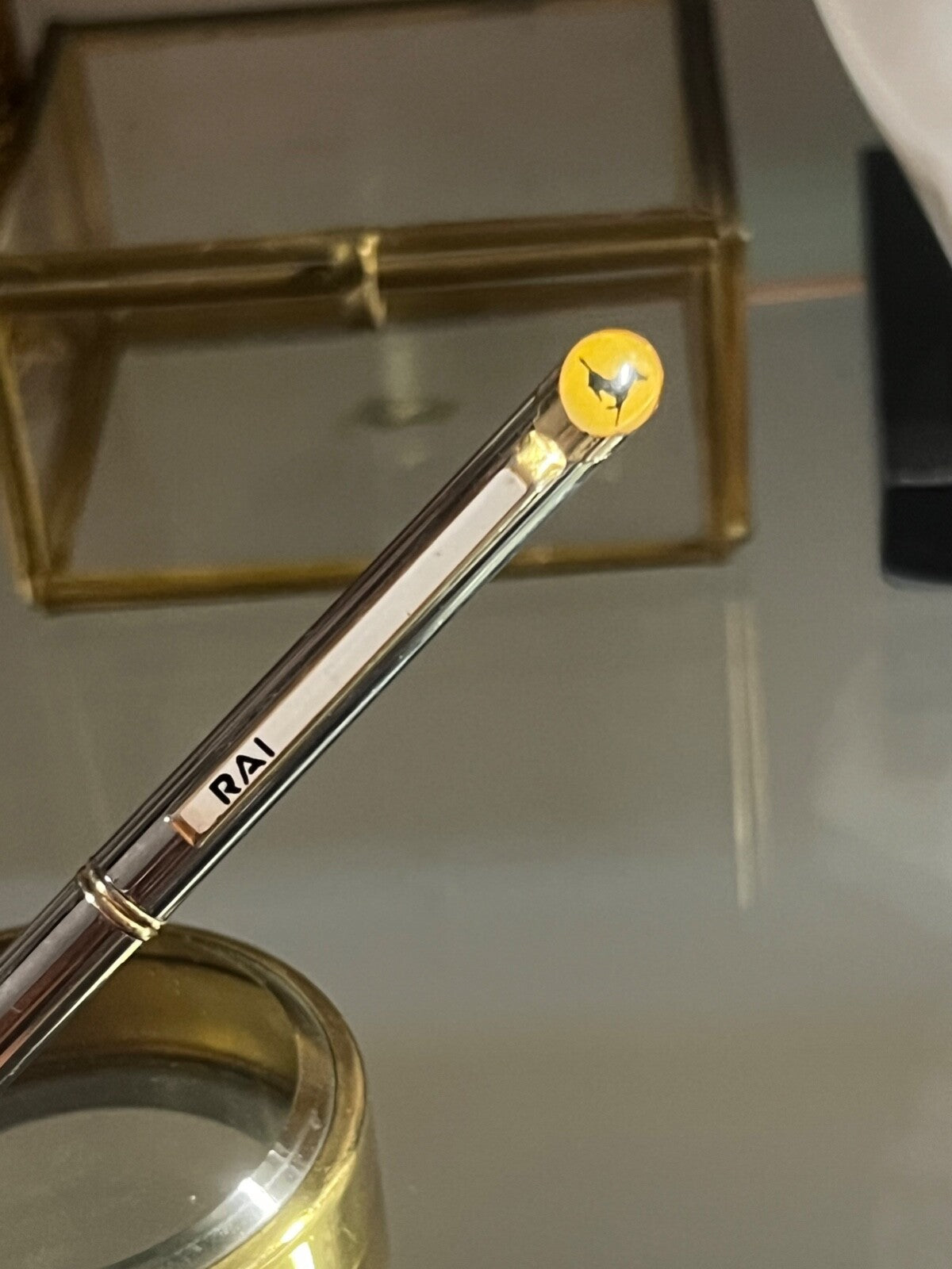 🔴 RAI penna sfera cromata con cavallino rampante italiana vintage 80 SCRIVE