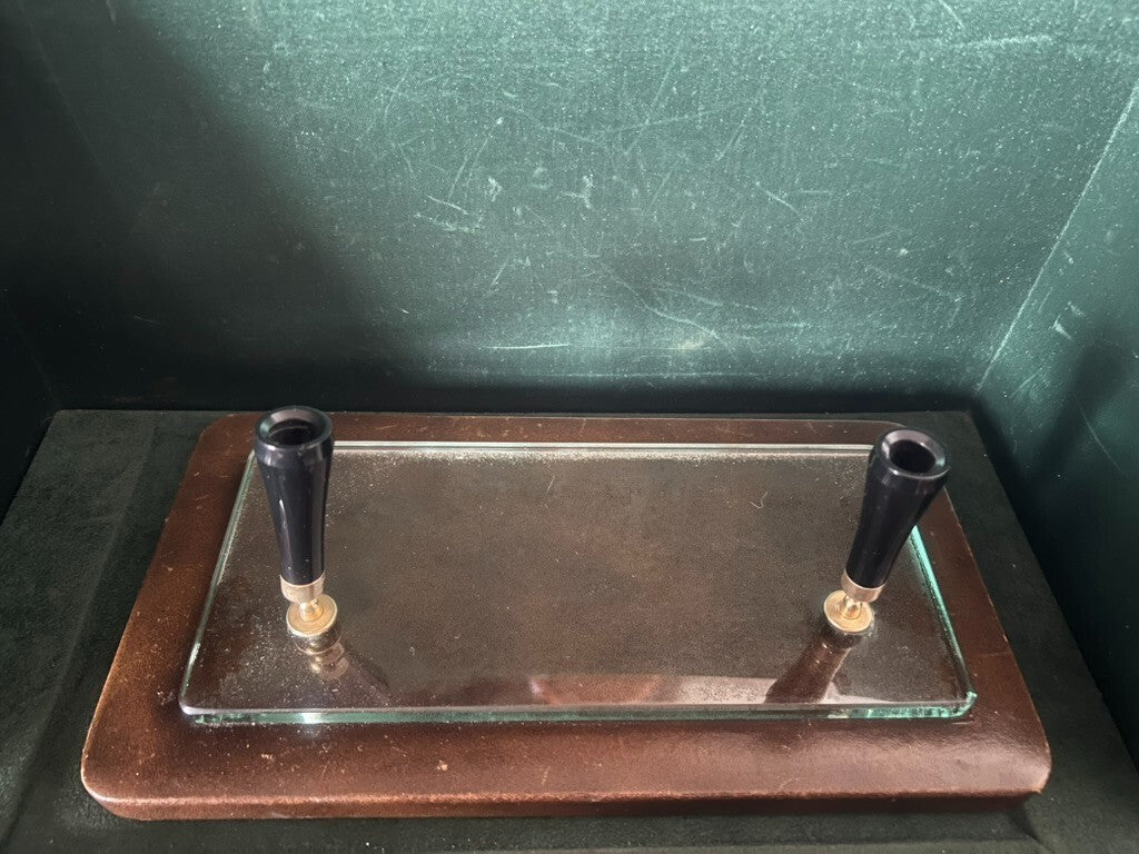 🔴 OMAS penna portapenne PELLE VETRO sfera stilografica stilofori 2 p vintage