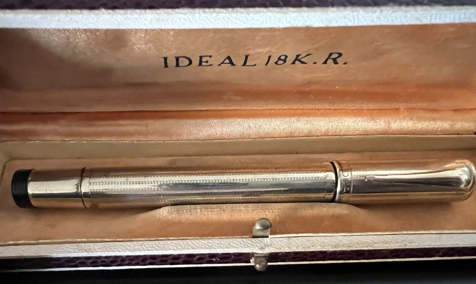 Ideal Stylo-Plume Stylo à Plume Rétractable Or 14 KT Fonctionne Vintage A