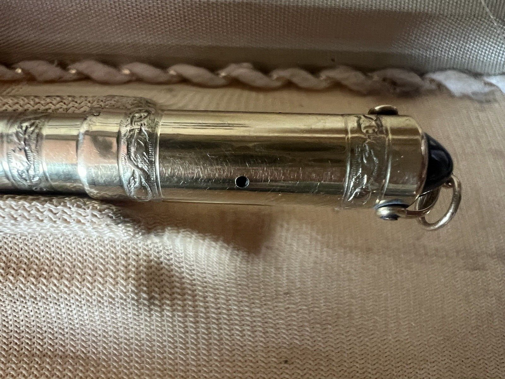 🔴 ANGLO AMER penna stilografica retrattile pennino ORO funziona vintage B
