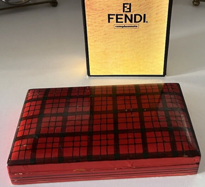 🔴 FENDI wooden jewelry box for earrings, bracelets, necklaces, and vintage pendants 