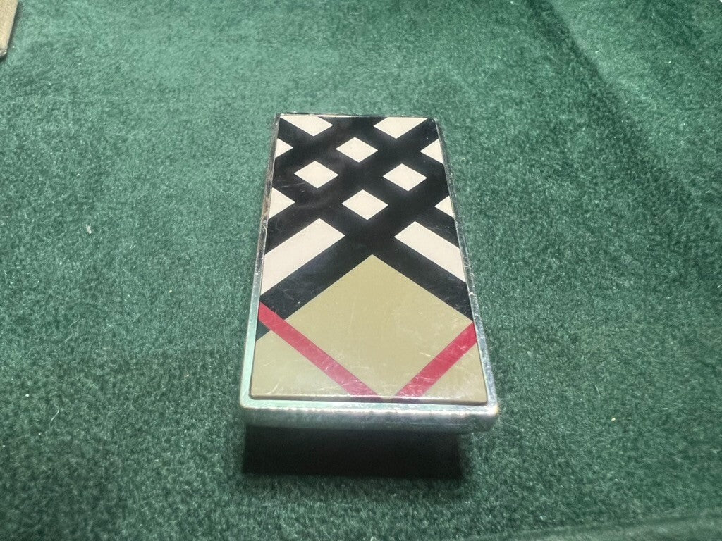 🔴 BURBERRY portafoglio fermasoldi ferma soldi acciaio tessera garanzia astuccio