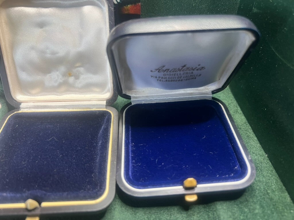 🔴 Scatole gioielli ciondoli orecchini gemelli astucci lotto 4 Pz vintage