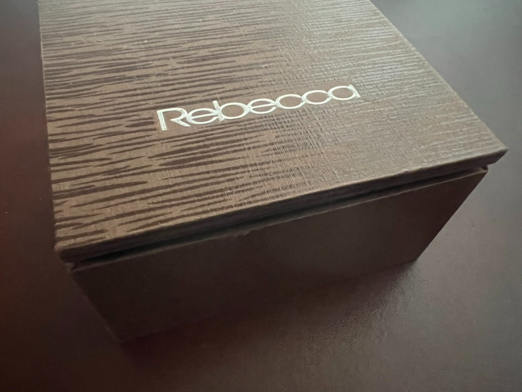 🔴 REBECCA scatola box gioiello bracciale collana anello effetto legno 10x10 h 5